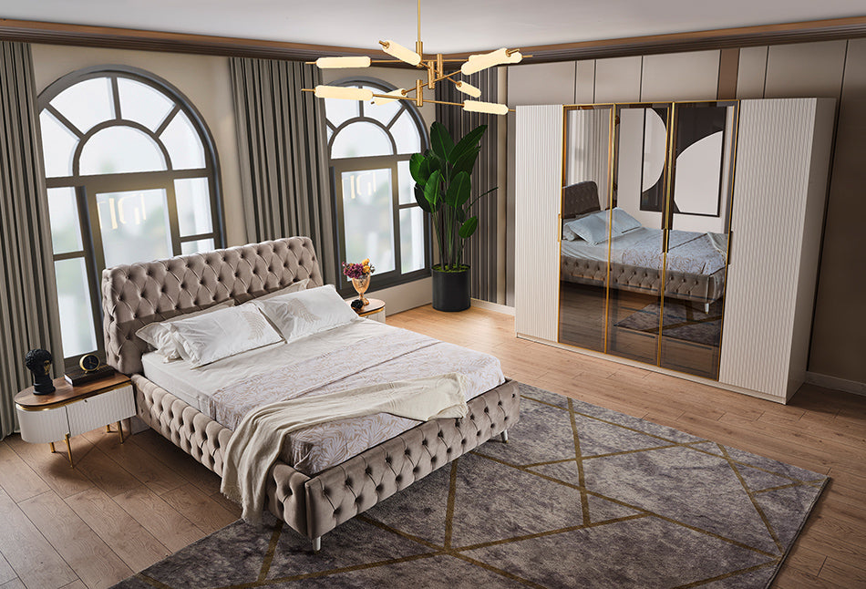 Tesla ecru 6 türig kleiderschrank