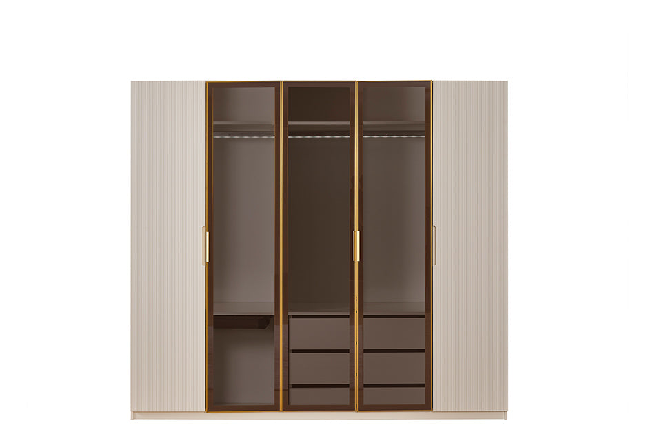 Tesla ecru 6 türig kleiderschrank