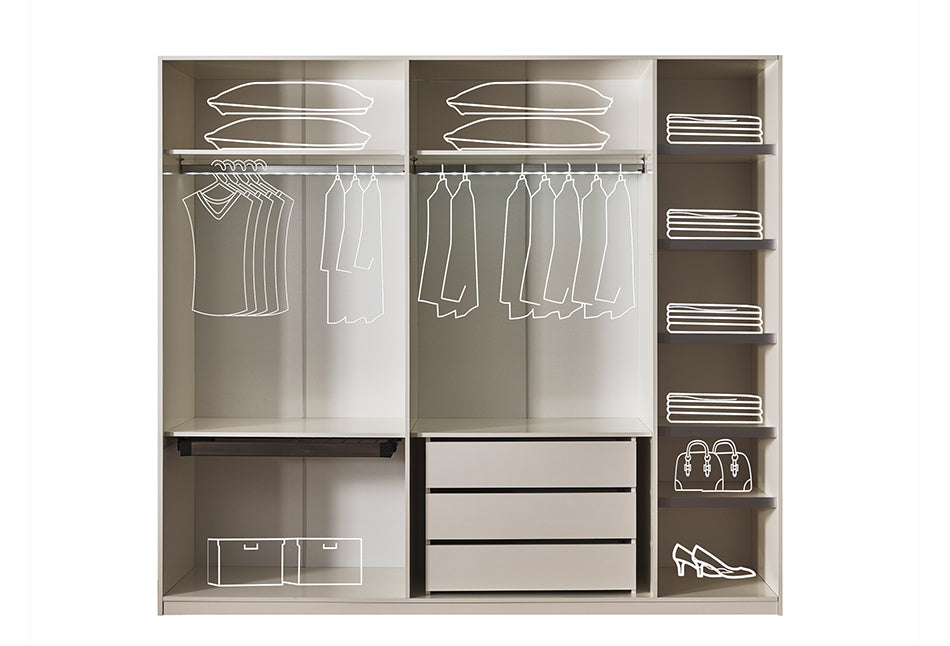 Tesla ecru 6 türig kleiderschrank