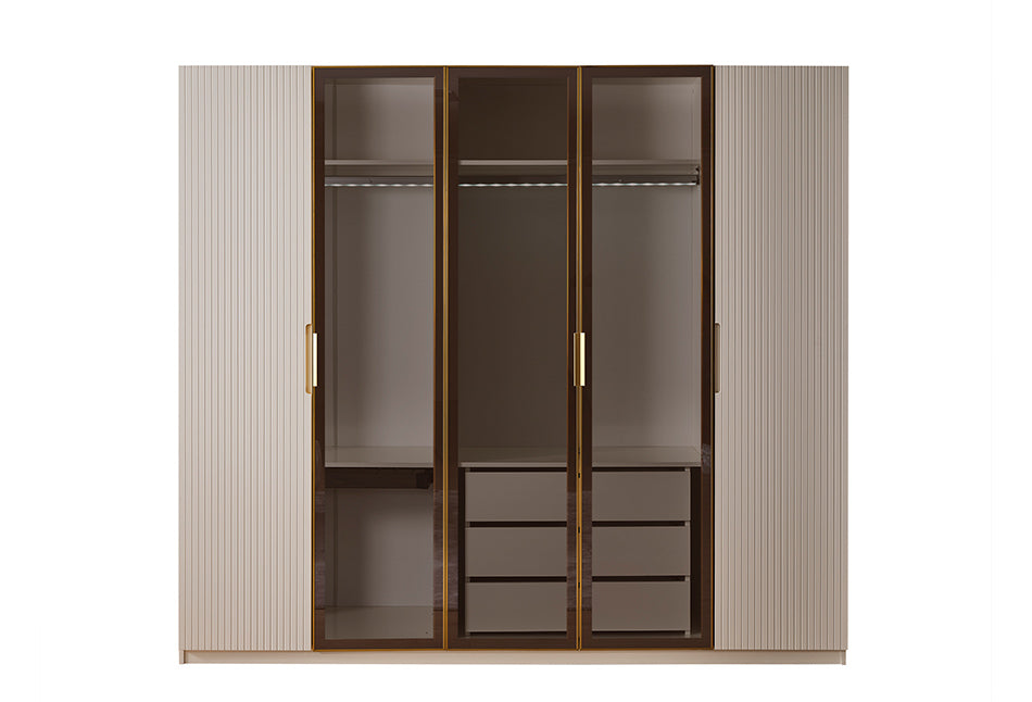 Tesla ecru 6 türig kleiderschrank