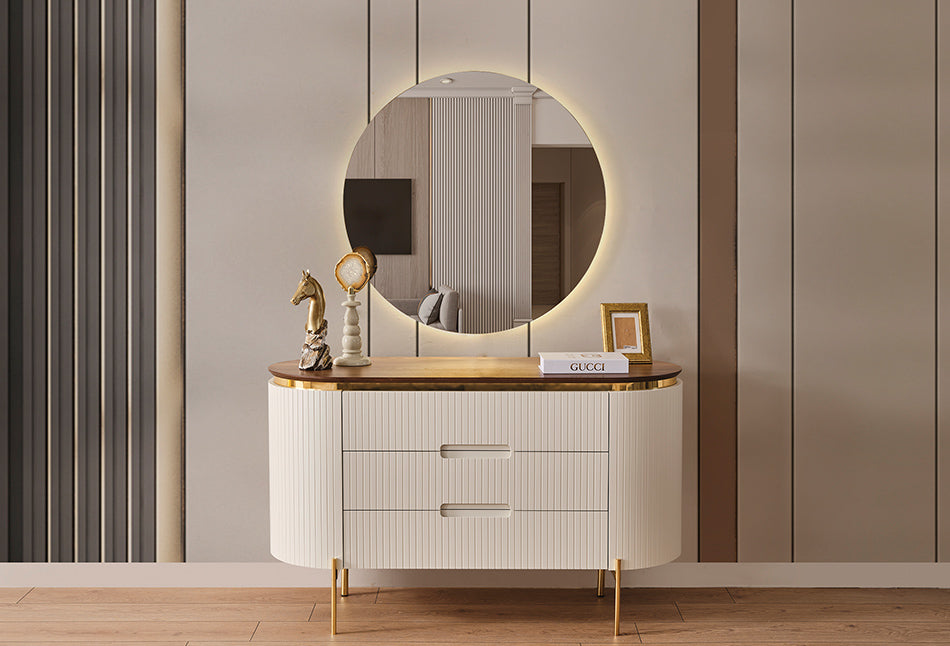 Tesla ecru schminktisch