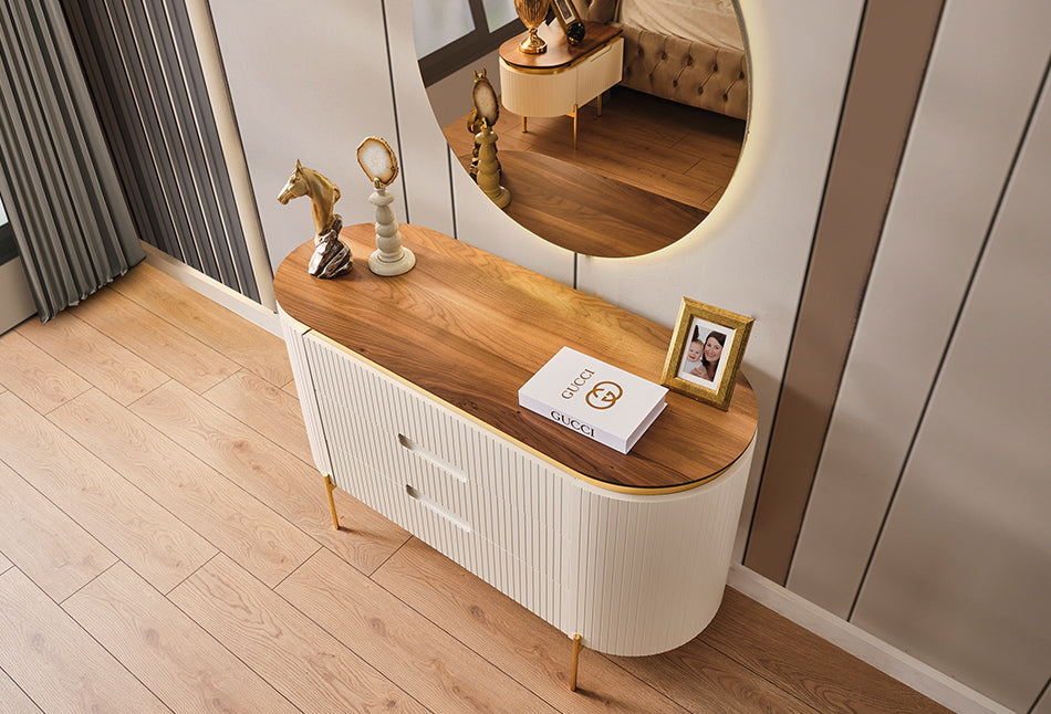 Tesla ecru schminktisch